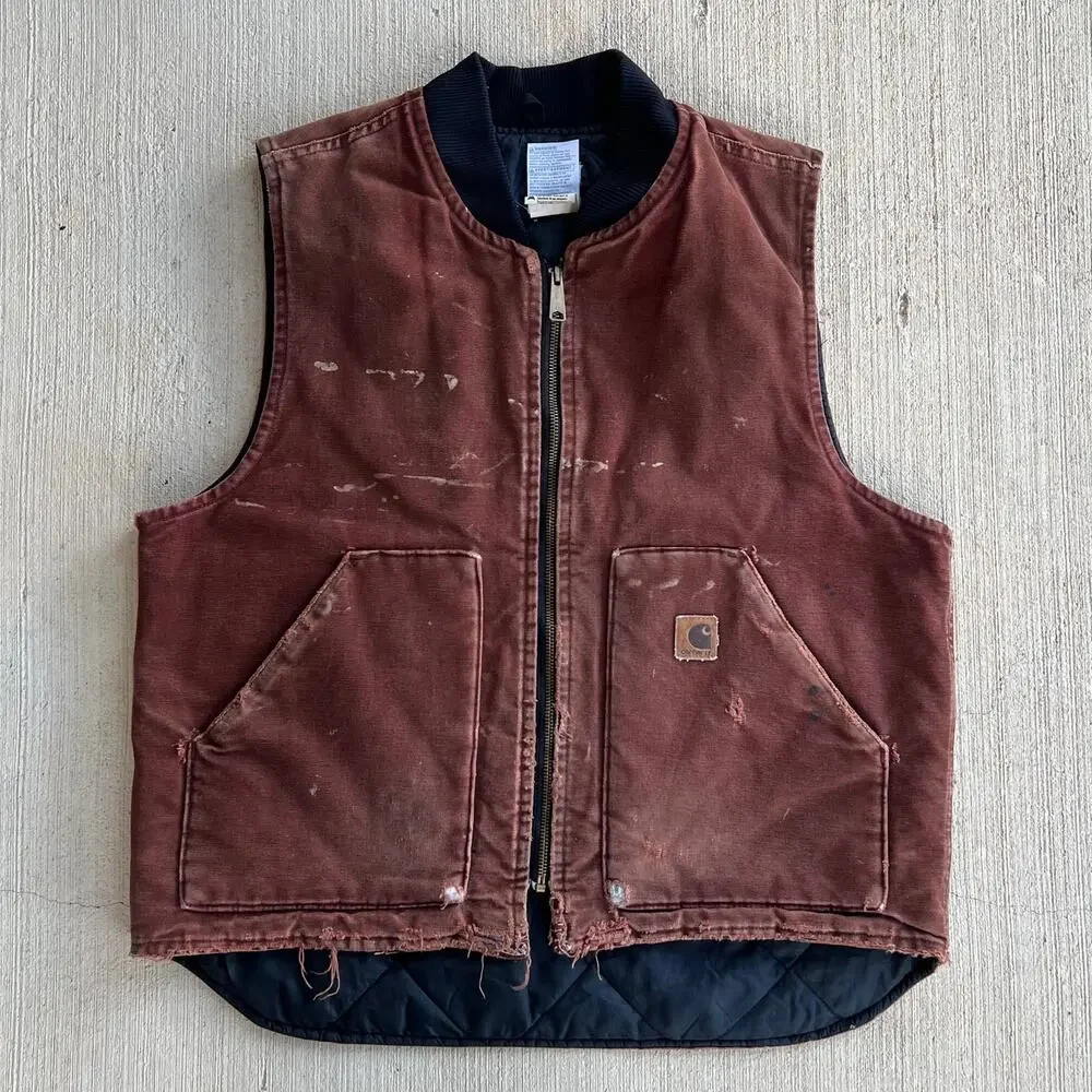 Carhartt V02 CLY faded red work wear vest